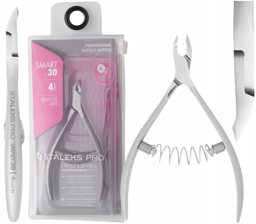 Staleks Profesionální kleště na kůži Smart 30 4 mm Saténové provedení