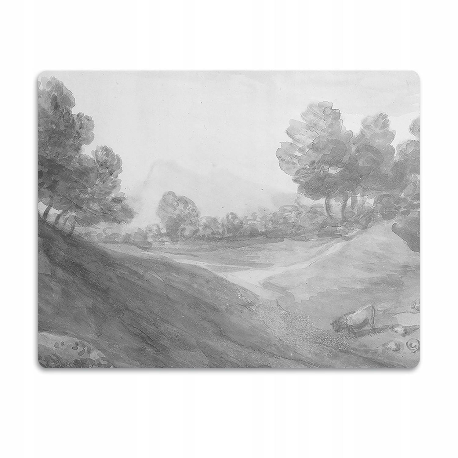Levně Voděodolná podložka pod misku Šedá krajina 60x40cm