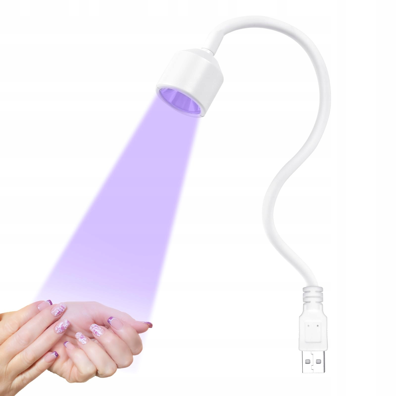 LOPHE Lampa UV Do Paznokci Żelowych Elastyczna Mini Lampa LED USB Biała — miniatura 8