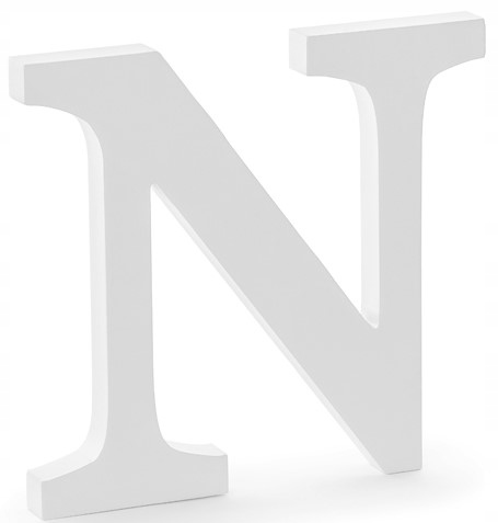 

Drewniana litera N Stojąca Biała 3D-20CM Wesele