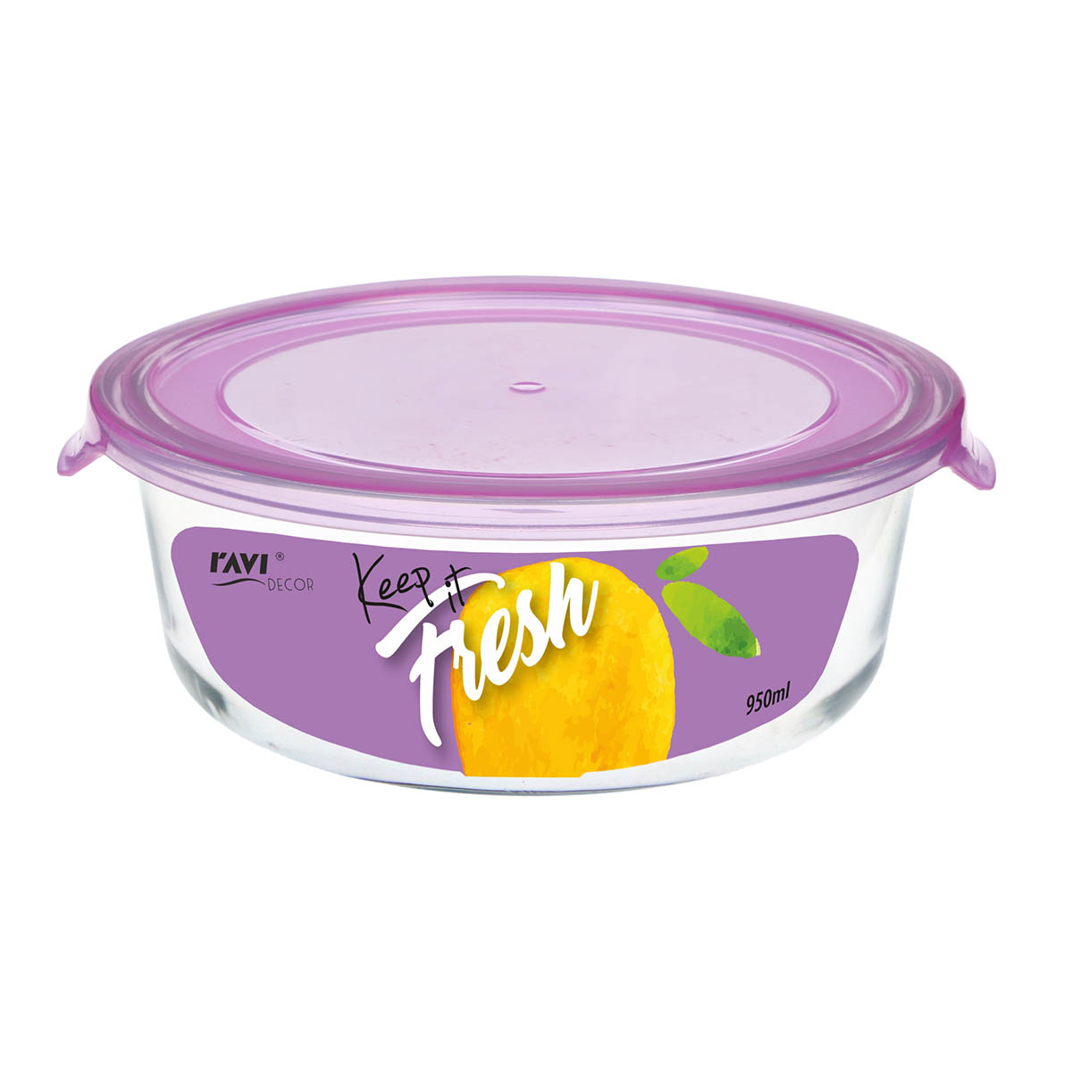 POJEMNIK NA ŻYWNOŚĆ SZKLANY Z POKRYWKĄ 950 ML Marka Ravi