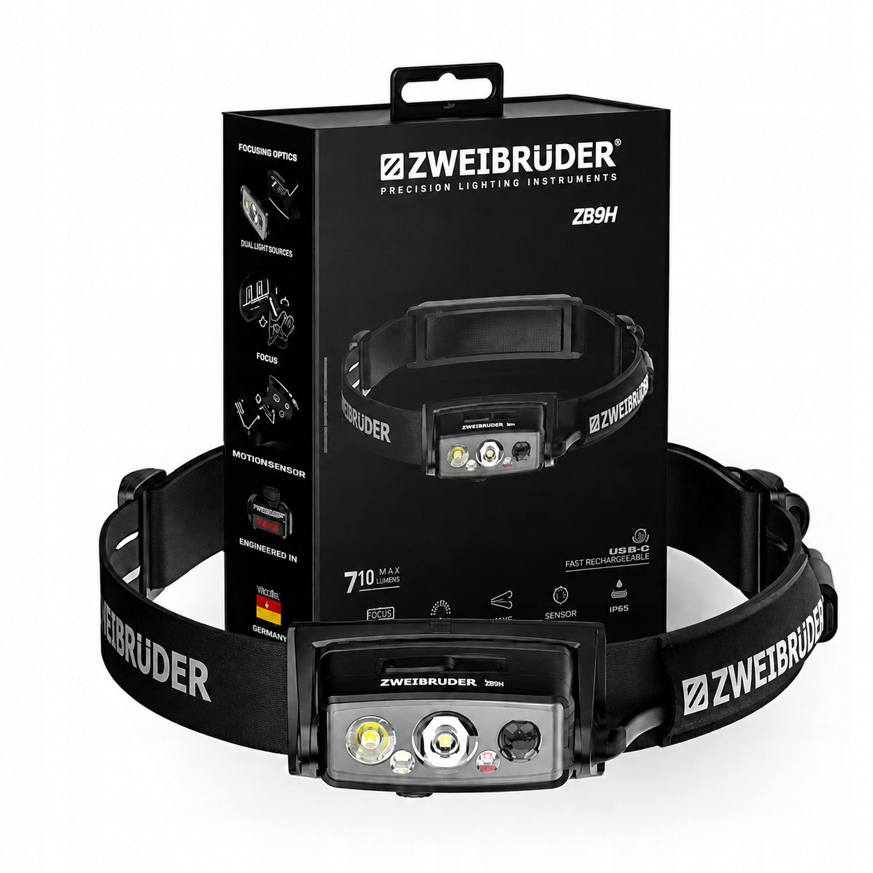 Latarka czołowa Led akumulatorowa ZB9H Zweibrüder 2000 lm Usb mocna