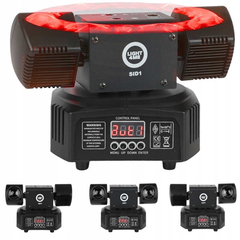 Reflektor Light4Me SID1 LED 4w1 RGBWA z laserem i stroboskopem
