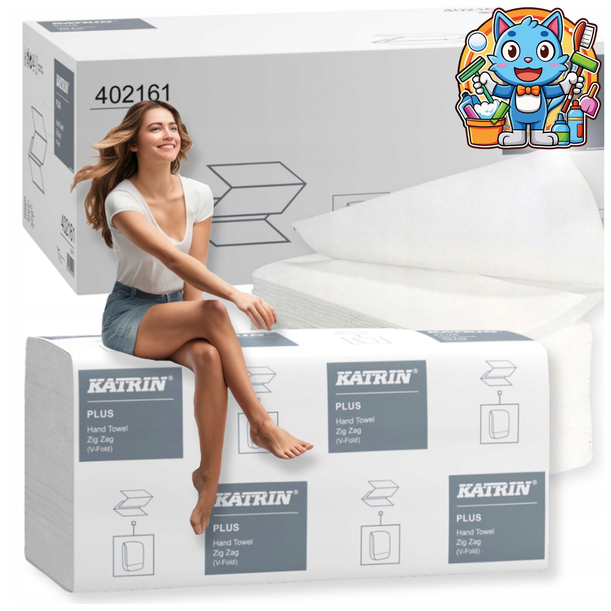 Levně Papírový ručník Zz Katrin Skládací ekonomická celulóza pro kancelář 4000 ks