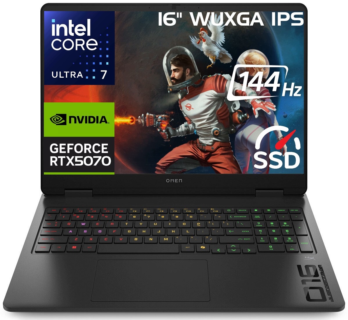 Laptop Hp Omen U7 255H 16' 144Hz DDR5 64GB 2TB Rtx 5070 W11+ Smartwatch