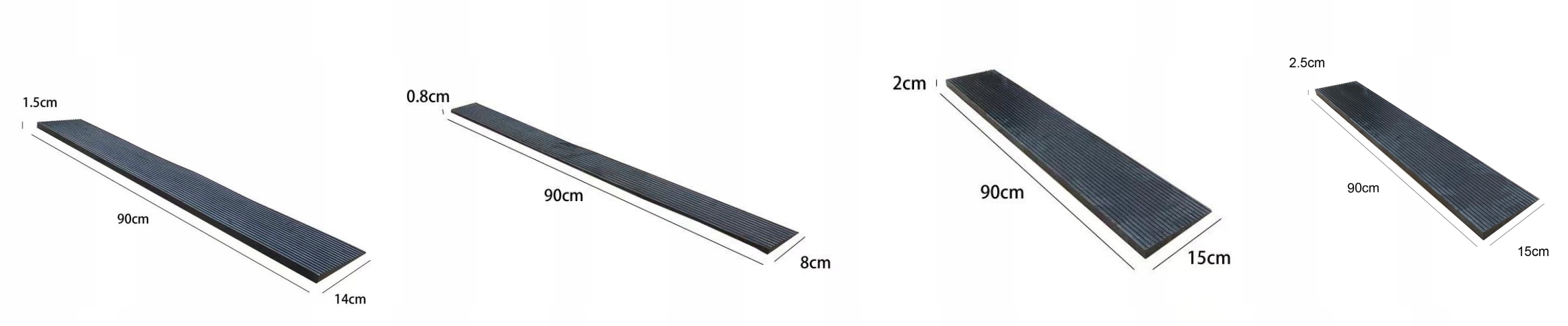 Najazd podjazd krawężnikowy gumowy 90/2,5cm czarny Waga produktu z opakowaniem jednostkowym 3.1 kg