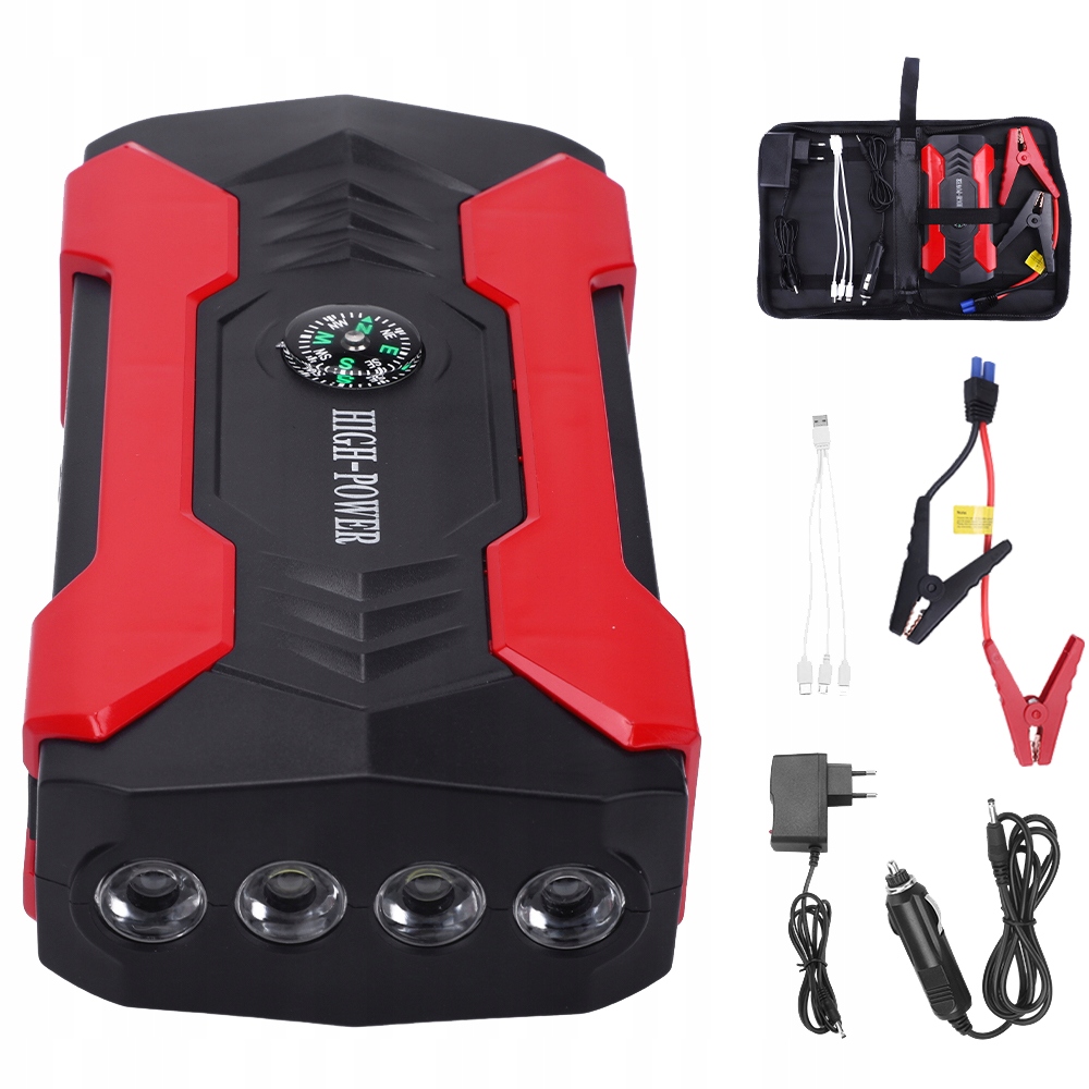 Powerbanka Jump Starter Startovací Booster S Svítilnou 28000 mAh Svorky