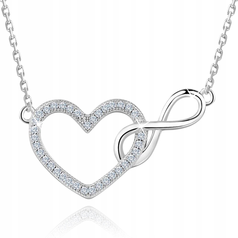 Stříbrný náhrdelník celebrita srdce nekonečno přívěsek stříbro 925