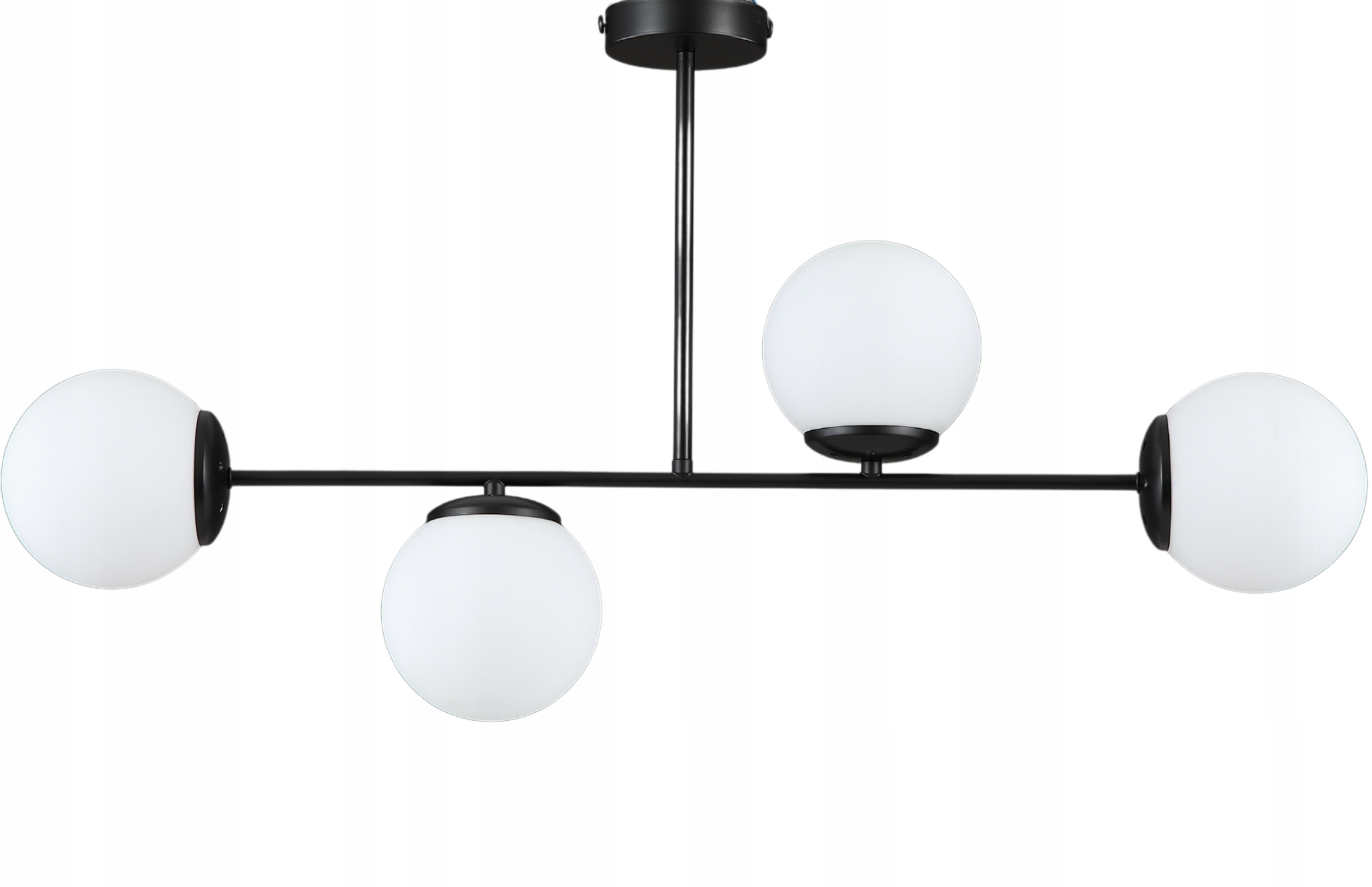 Lampa Wisząca Sufitowa Żyrandol Kule czarna Nowoczesna Led mleczna