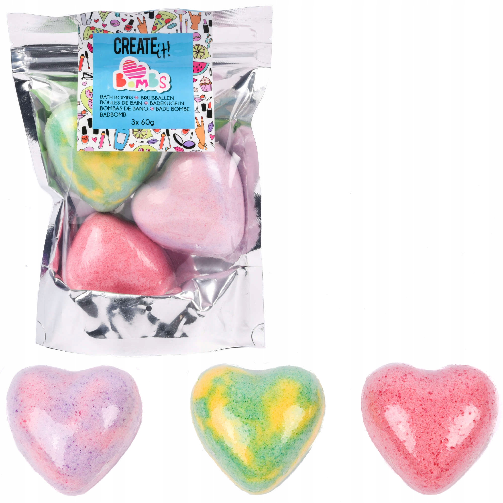 

Create It! Zestaw 3 Bomby Kąpielowe Pachnące Serca
