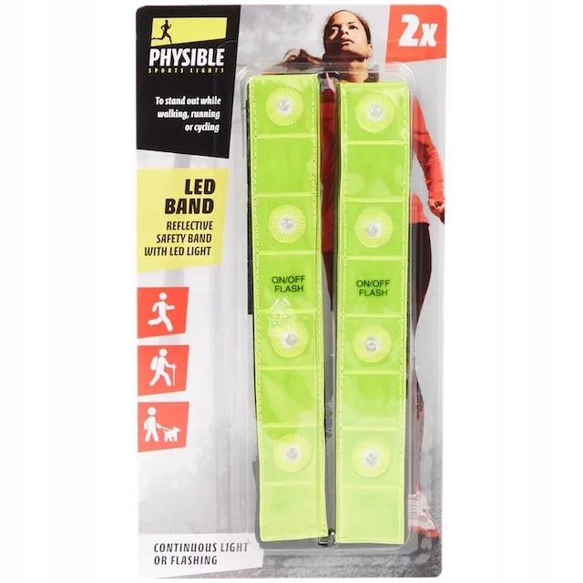 Nowa Opaska na rzep odblaskowa odblaski 2 szt Odblask LED