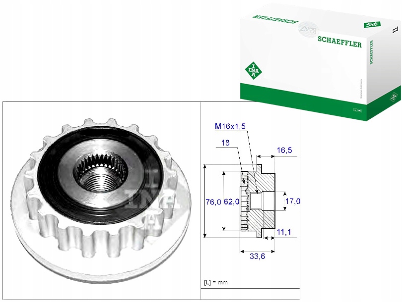 INA535 0118 10 Pásové Kolo Alternátoru Vw Klimatizace Asistent řidiče #33