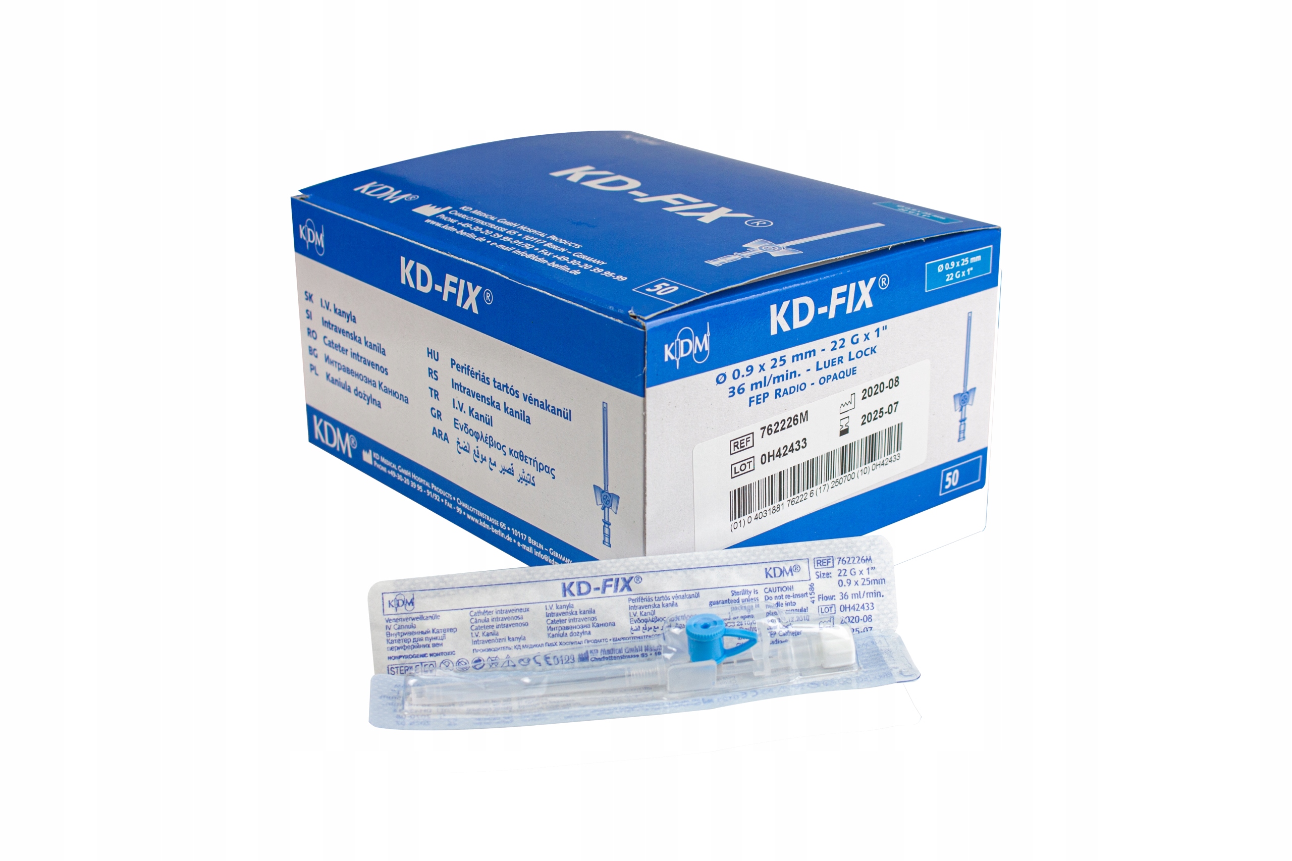 

Wenflon kaniula Kd-fix 50szt. 0,9x25 mm Niebieski