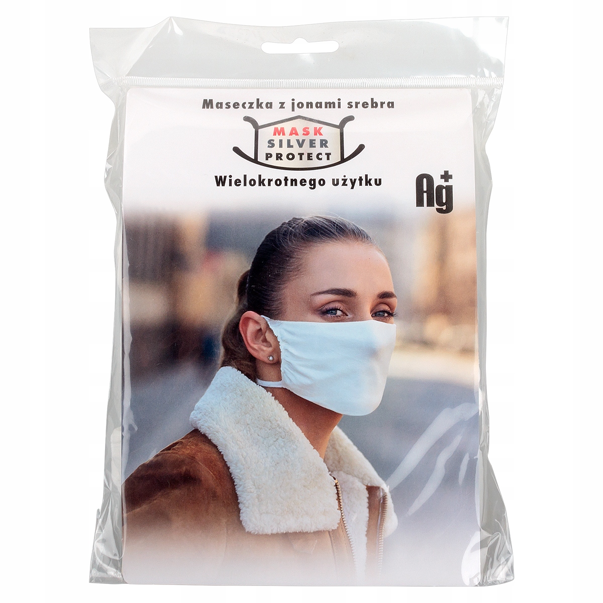 10x Maska Maseczka Ochronna Z Jonami Srebra Biała Silver Protect Ag+
