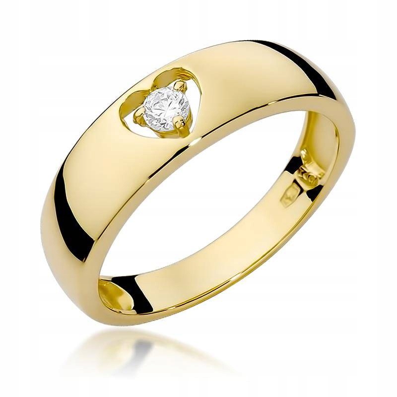 

Złoty pierścionek zaręczynowy 585 diament 0,10 ct