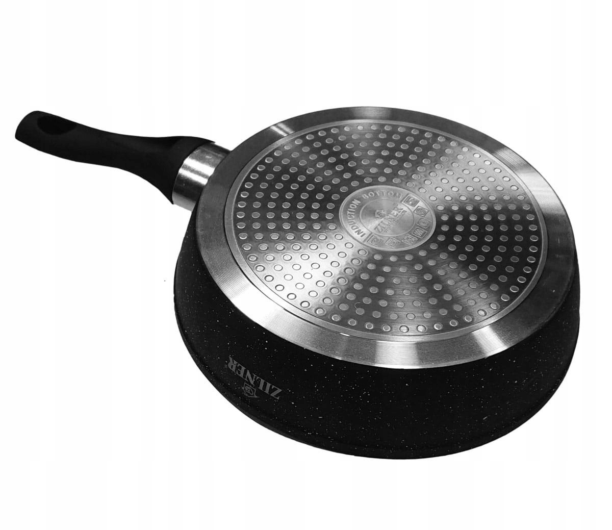 PATELNIA 26CM MARMUROWO-CERAMICZNA GŁĘBOKA CZARNA Linia HOME&LIFE