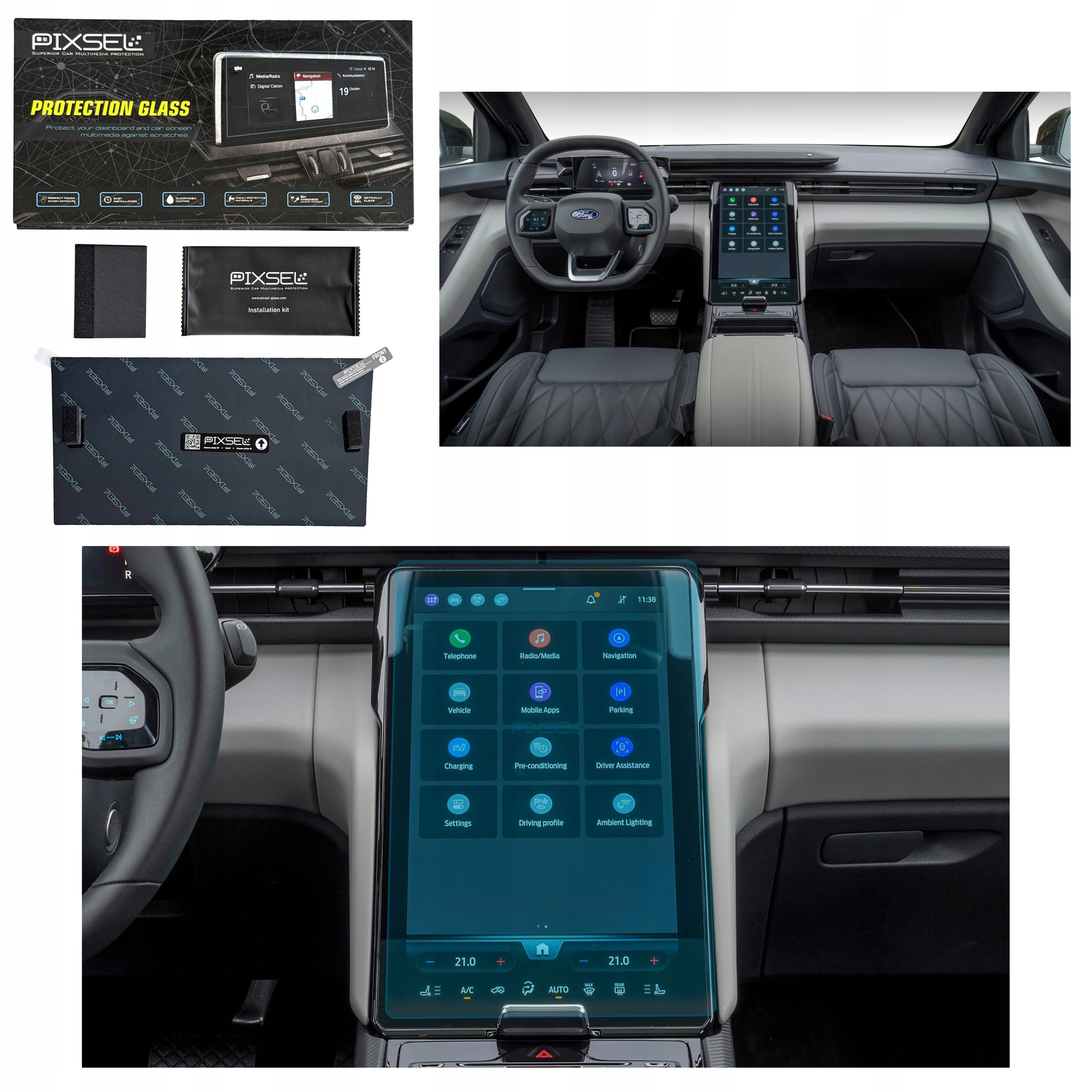 Antyodciskowe Matowe Szkło Ochronne Ford Explorer EV-16.2“ 2024-na monitor