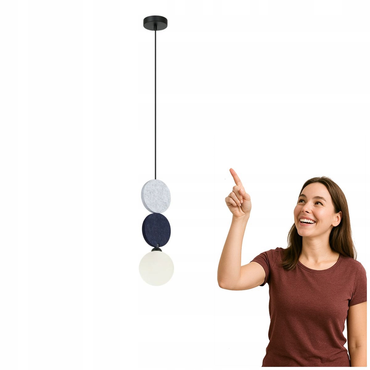 Moderní závěsná lampa Andrea černo-šedá Italux