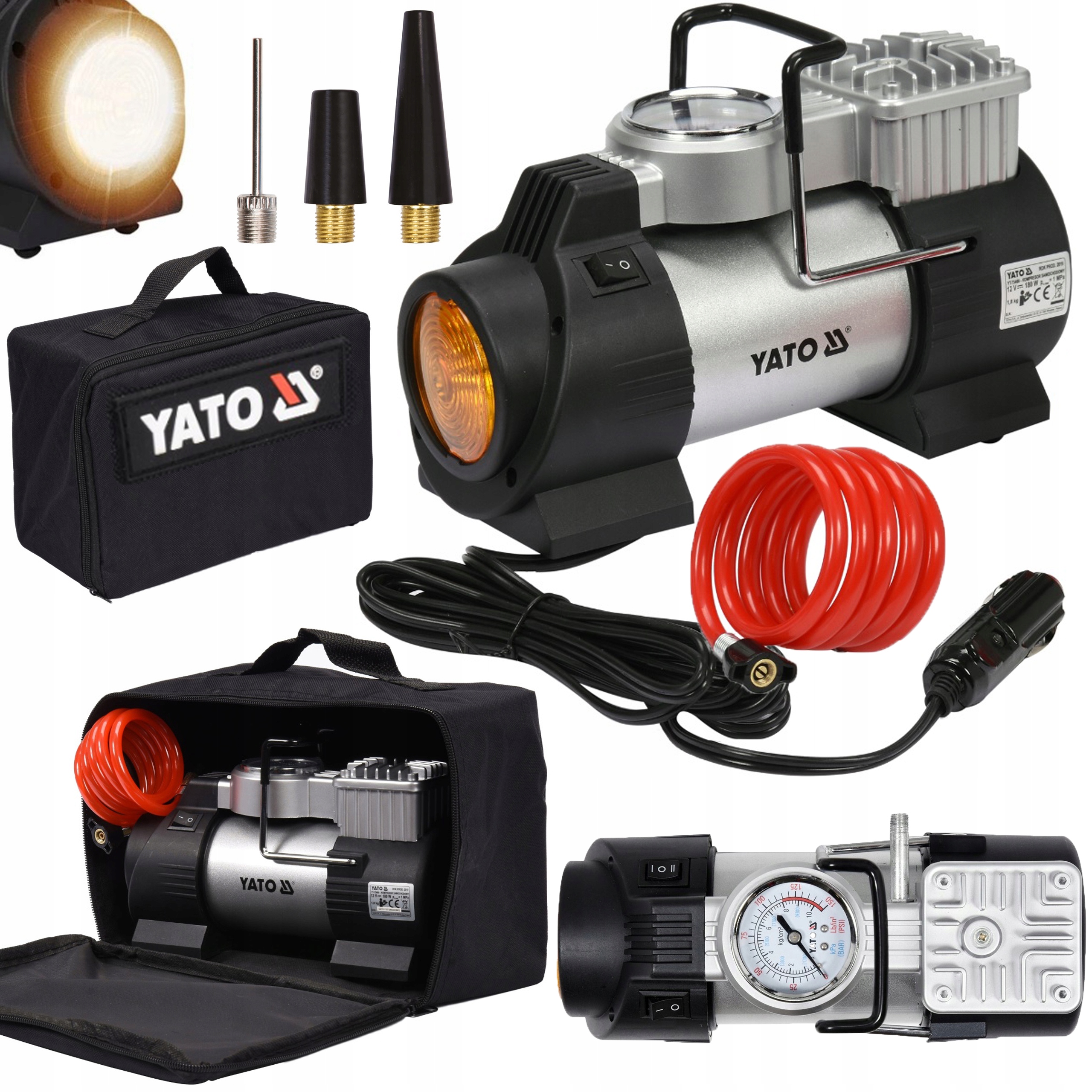 

Kompresor Samochodowy 12V Pompka 180W Led Yato