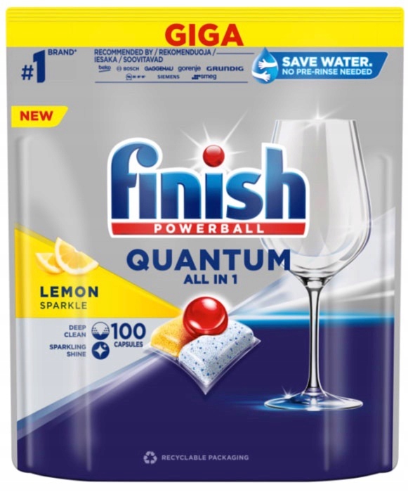 Levně Finish Quantum Tablety kapsle do myčky 100ks Lemon