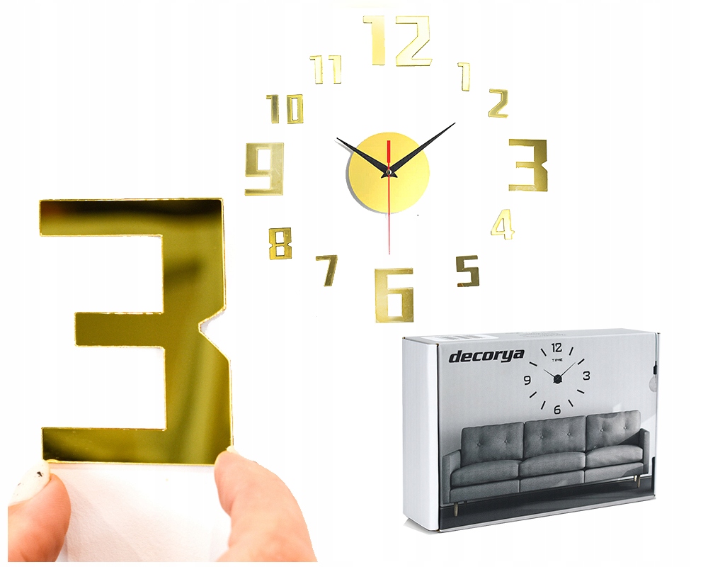 

Cichy Zegar Ścienny Diy 3D Naklejany Nowoczesny
