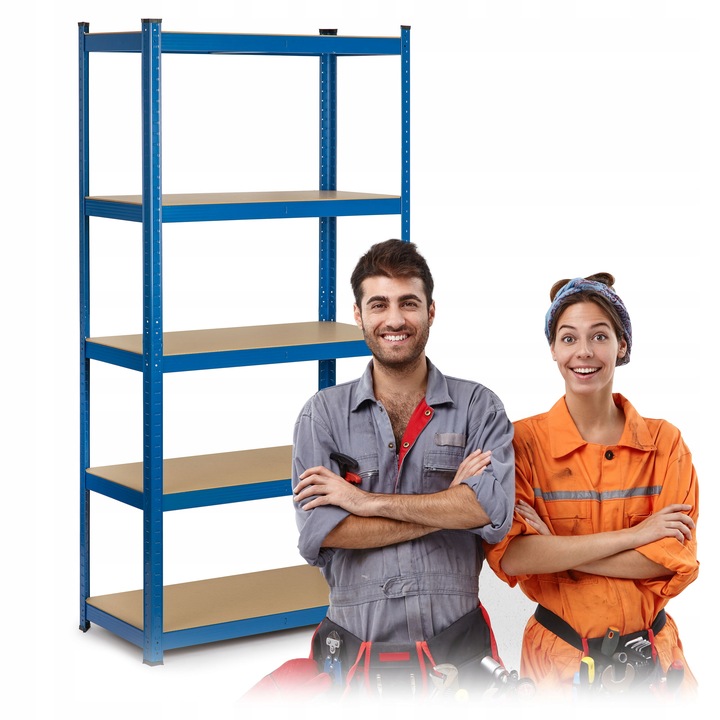 REGAŁ MAGAZYNOWY METALOWY PÓŁKI GARAŻ PIWNICA 180x90x40cm UDZWIG 875kg 2w1
