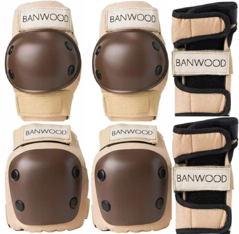 Banwood Vintage Zestaw Ochraniaczy 3-pack kolana/łokcie/ręce Cream&Brown