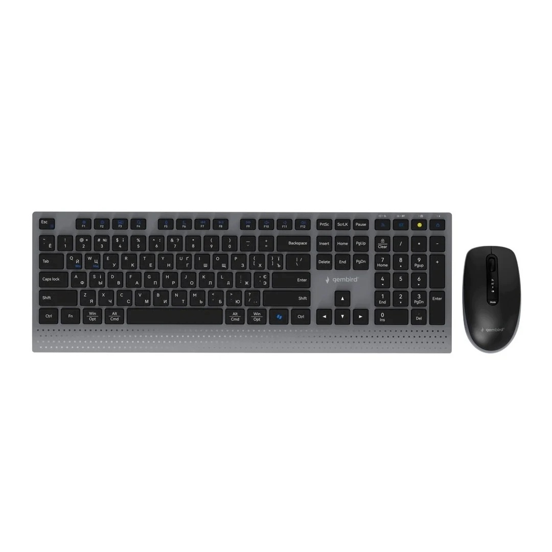 Gembird Bezprzewodowy Zestaw Klawiatury Mysz Dual Mode, 2.4 Ghz Bt, Sli