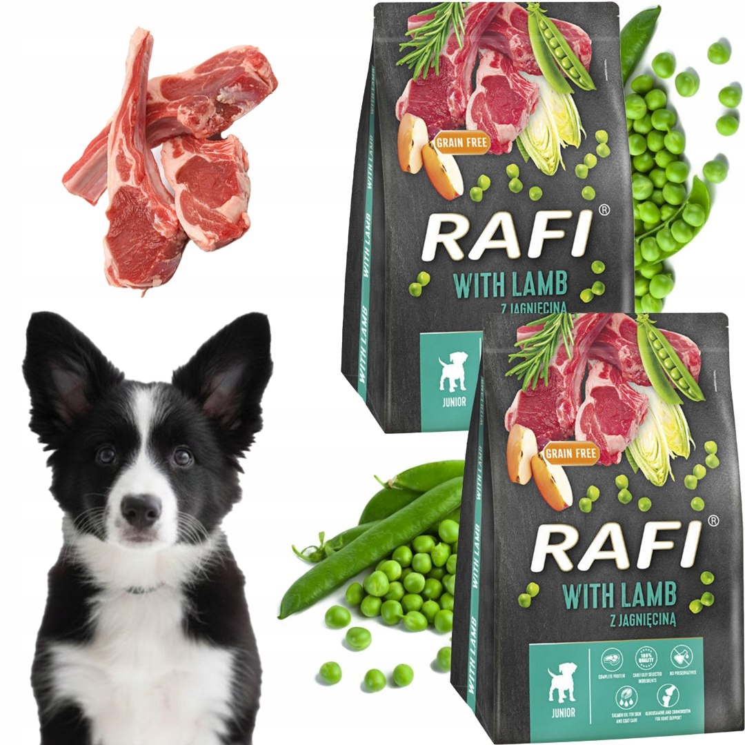 Levně Suché Krmivo pro psa Rafi Junior s jehněčím masem 3 kg 2 ks Rafi