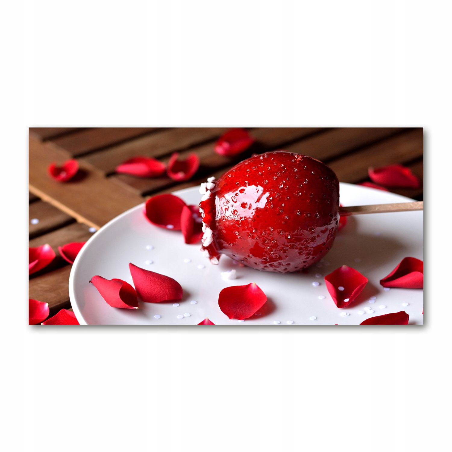 

Foto obraz szkło akryl Jabłko na patyku 120X60 cm