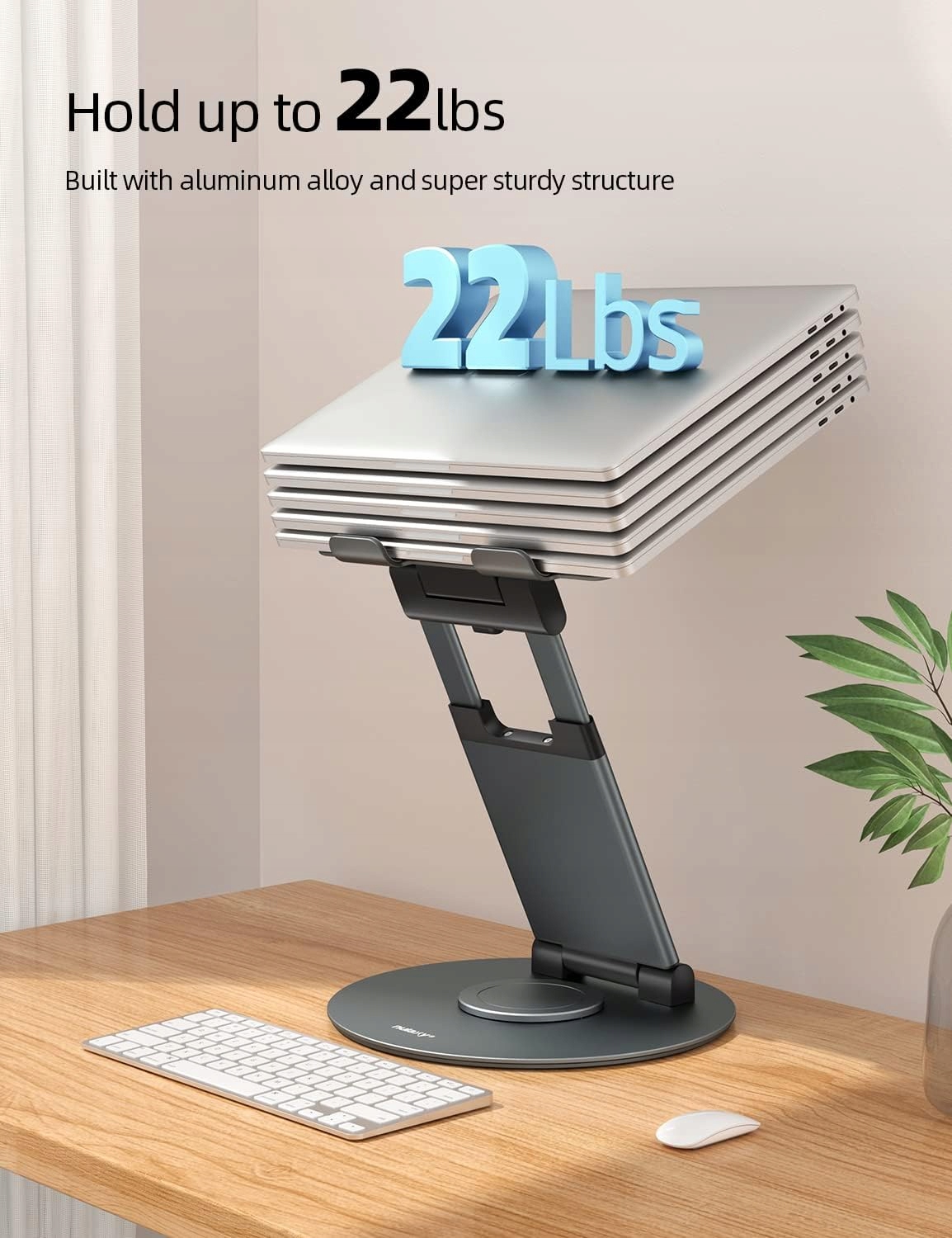 NULAXY ERGONOMICZNY REGULOWANY STOJAK NA LAPTOP DO 17 CALI 360 STOPNI — miniatura 6