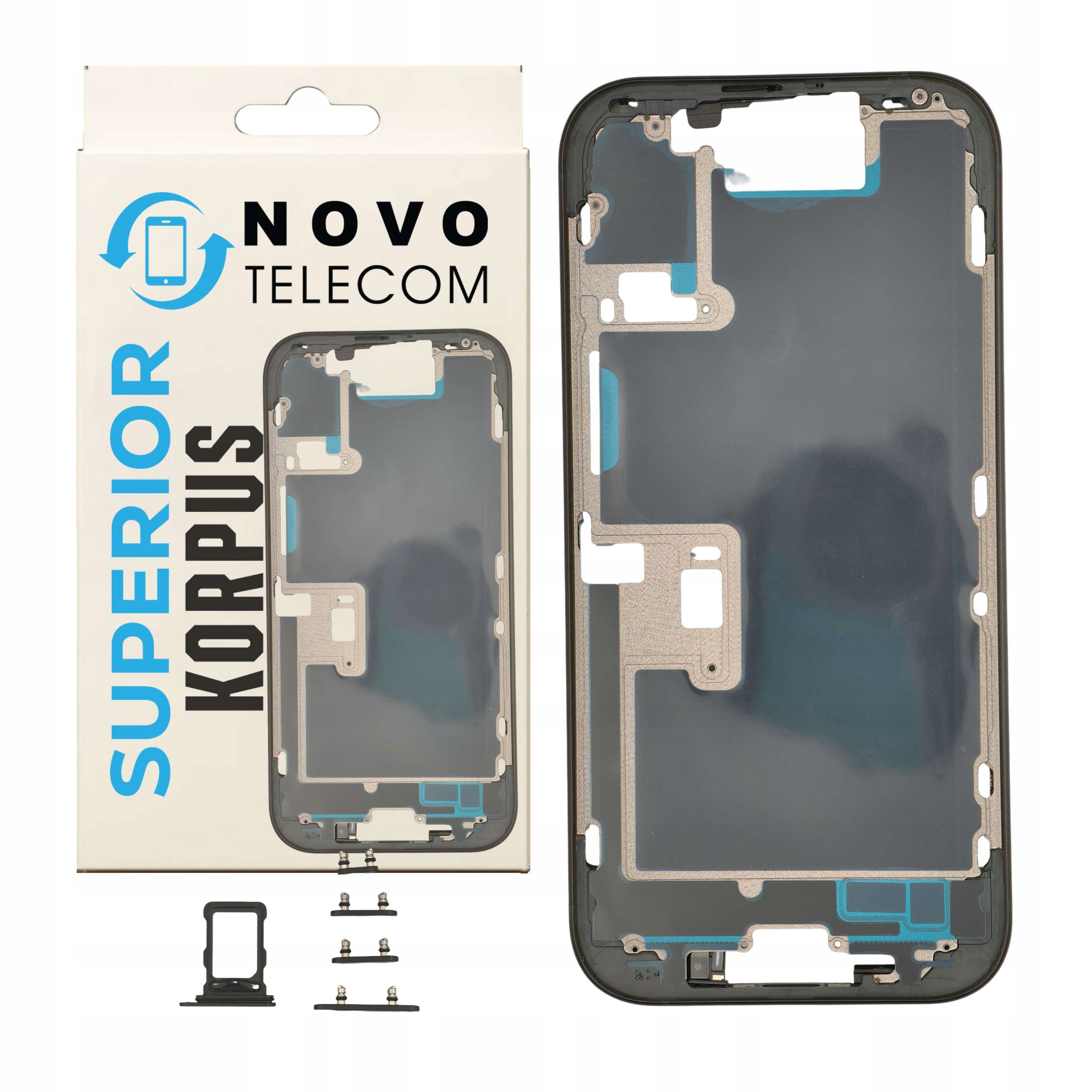 Korpus Obudowa Ramka Telefonu do iPhone 16 Pro Czarna