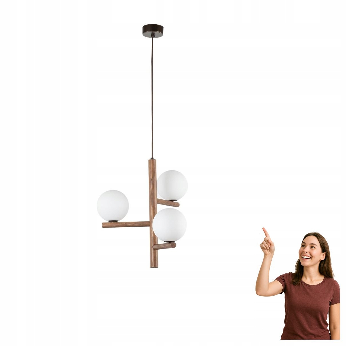 Závesná lampa Estera Wood Orech 10271 Tk Lighting