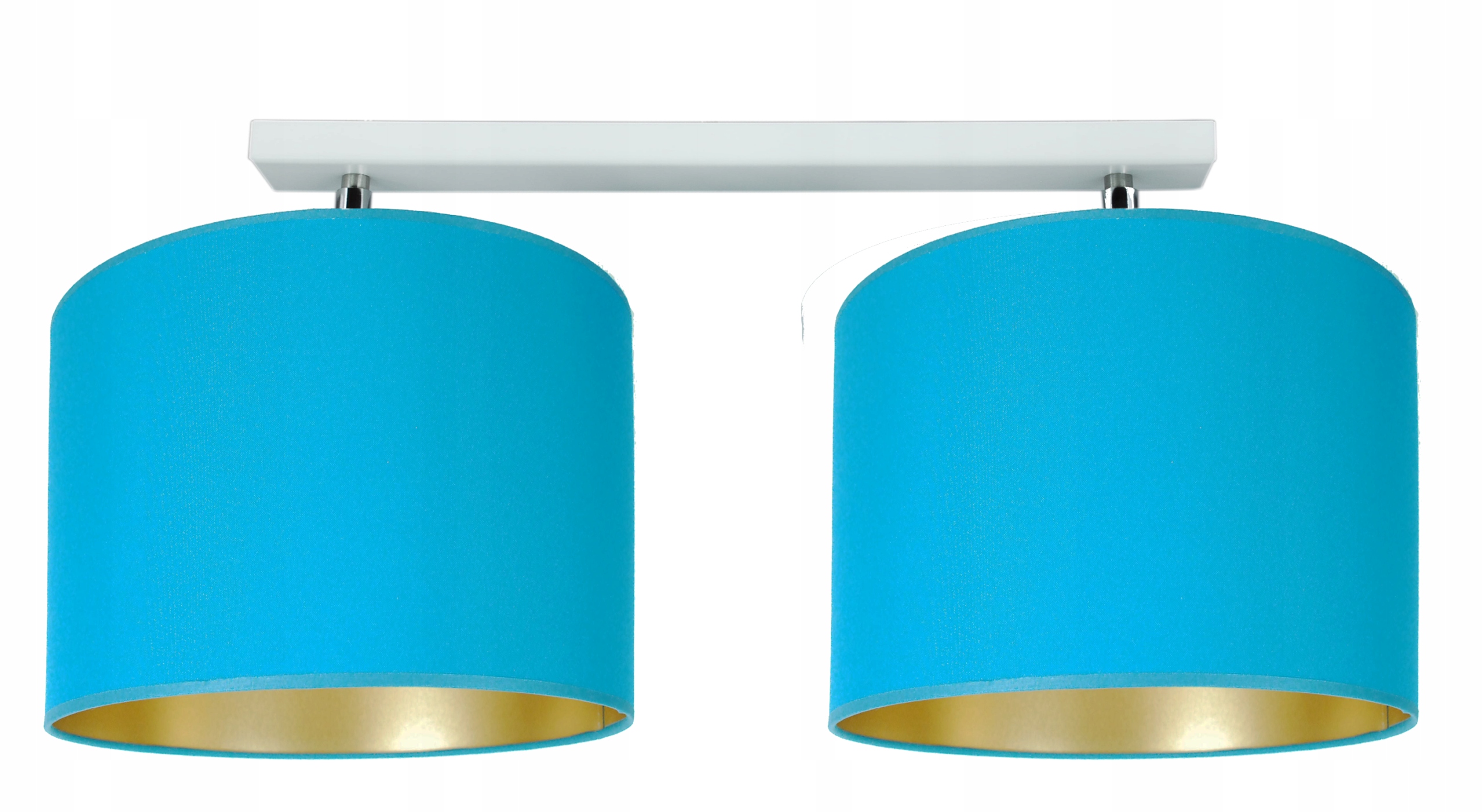 Moderní závěsná stropní lampa tyrkysové stínidlo zlatý střed, Led Novinka