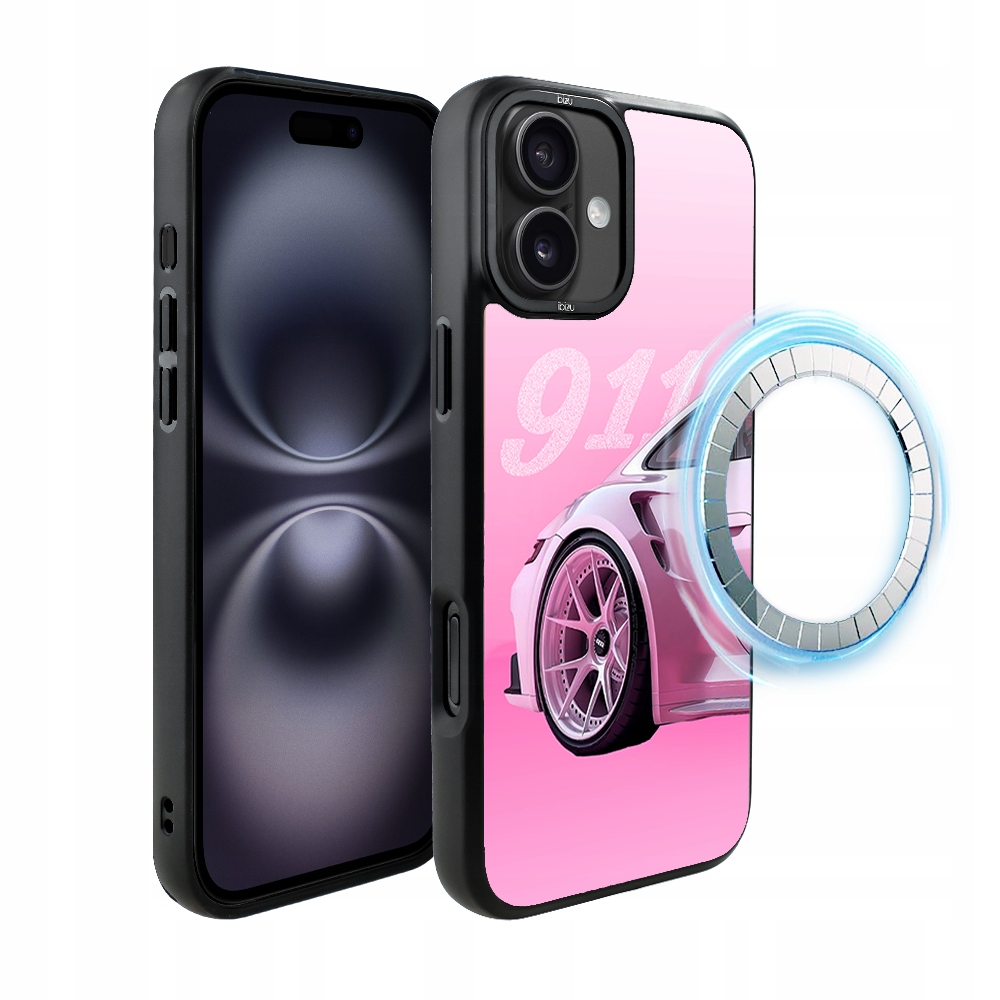 Pouzdro pro iPhone 16 Ibizu DropGuard Matt s MagSafe, TechDrive, 911, růžové