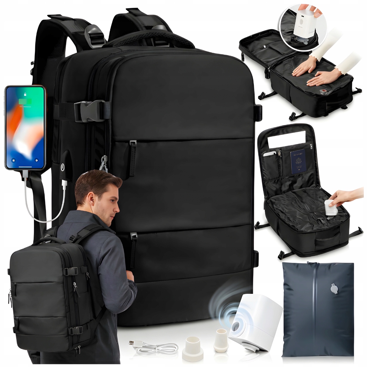 Batoh do letadla 40x30x20 Příruční zavazadlo pro Wizzair Ryanair