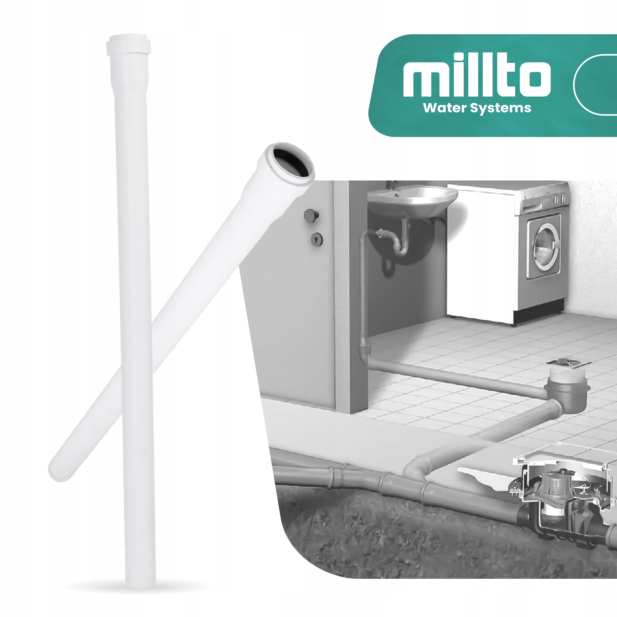 RURA KANALIZACYJNA 32x500 MM PCV PP ODPŁYWOWA WODY WEWNĘTRZNA KANALIZACJA Materiał wykonania PP