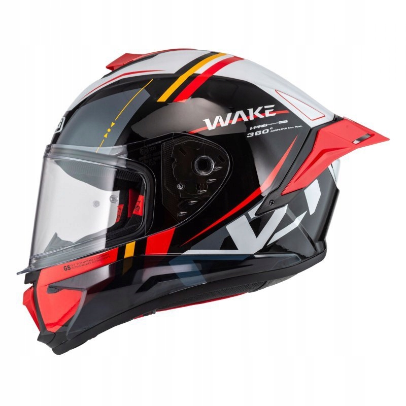 Motocyklová Prilba Nzi Wake Stream Booster Stripes Black White Red L