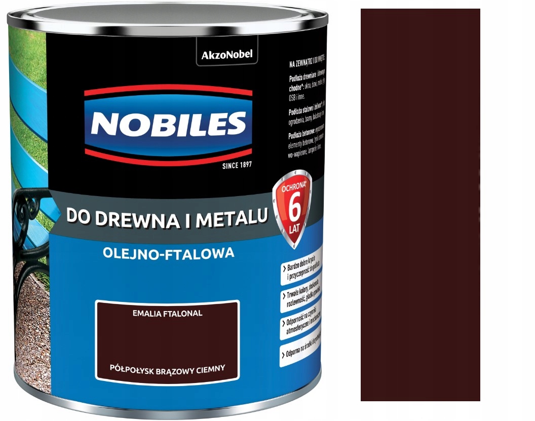 

Nobiles Ftalonal Drewno Metal 0,7L Brąz Ciemny