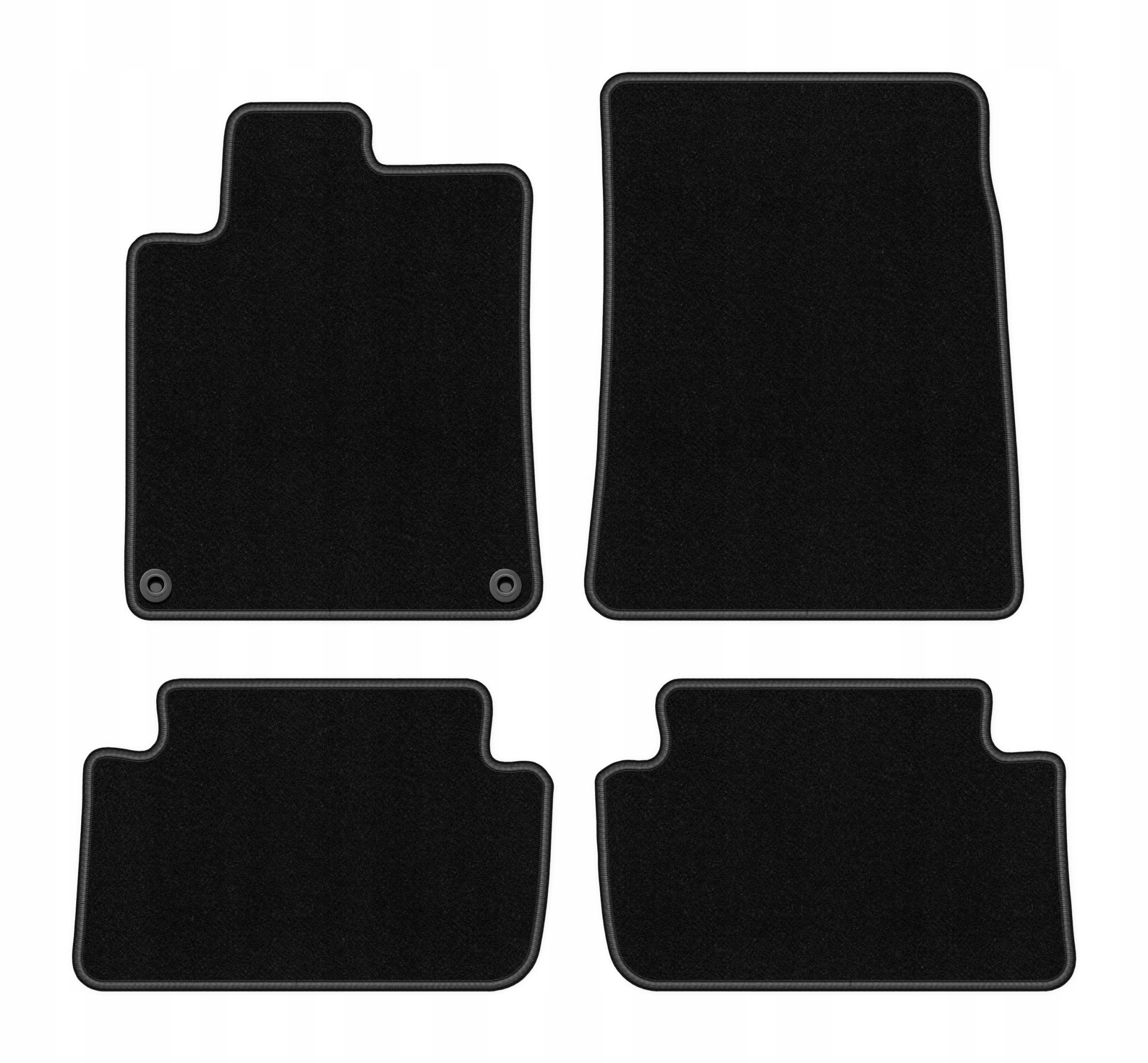 Dywaniki welurowe do Peugeot 407 2004-2011 komplet Basic czarne 4 szt.