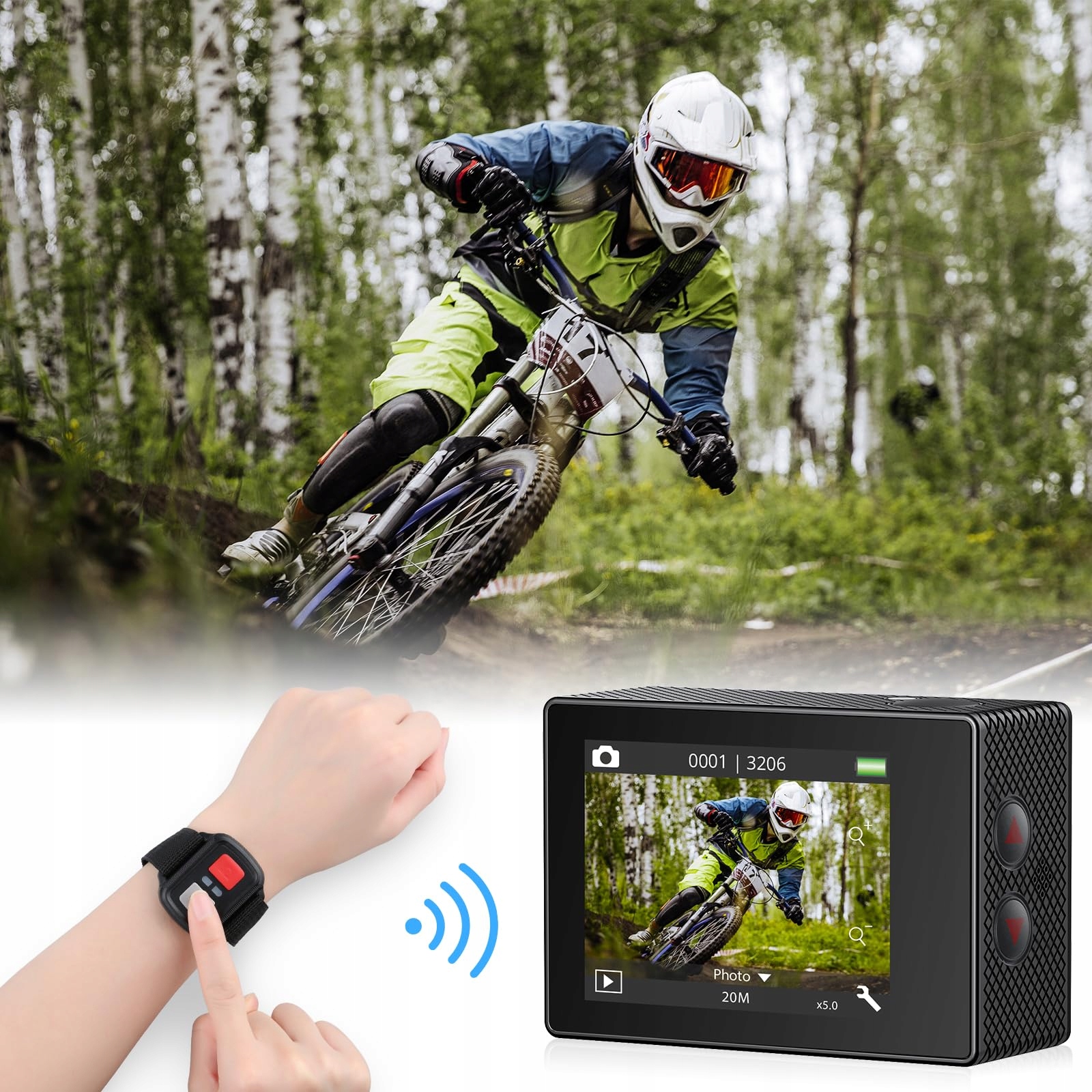 AKASO EK7000 Pro Kamera Sportowa 4K 30FPS 20MP z Kartą 64GB microSDXC — miniatura 7