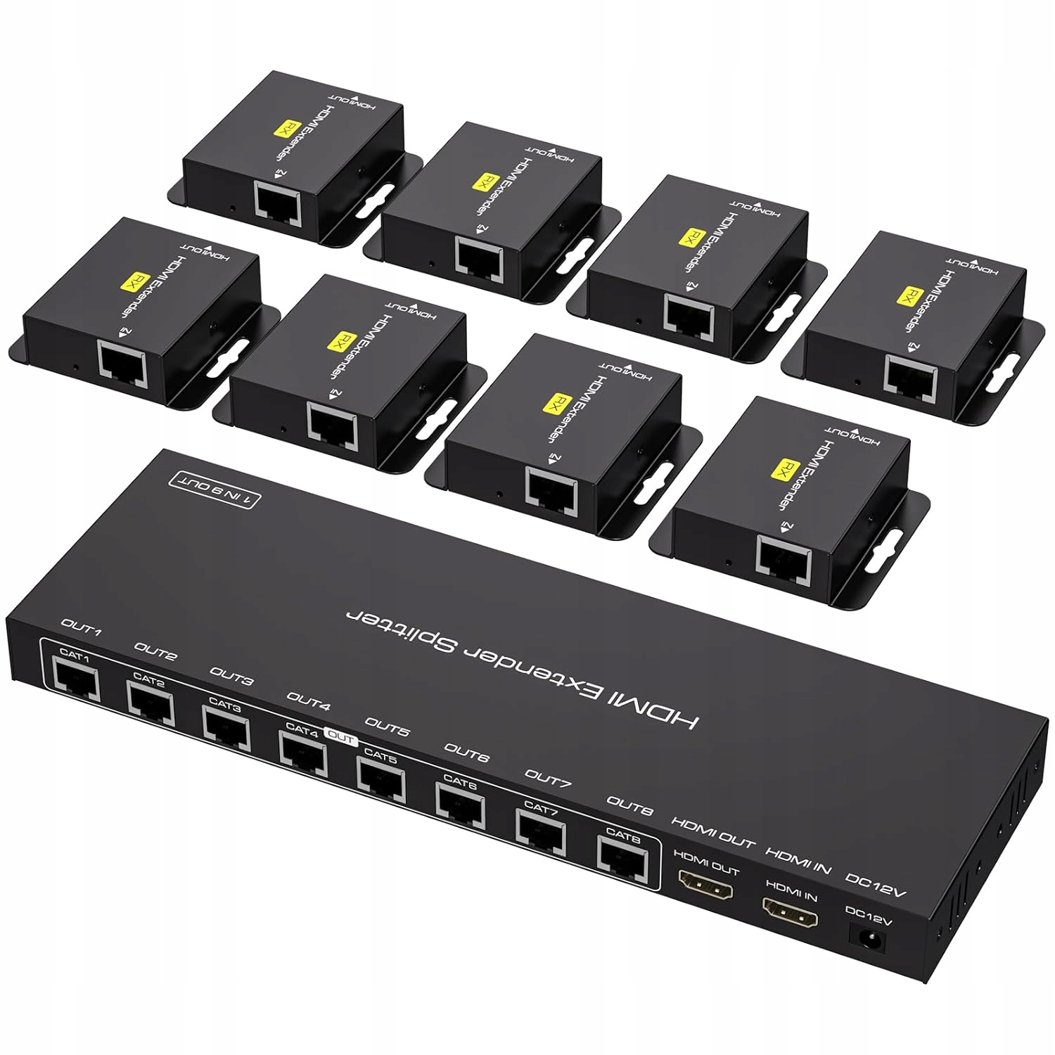 Hdmi Extender Splitter Vedindust 165ft Cat6/Cat7 1080P 60Hz 8 přijímačů