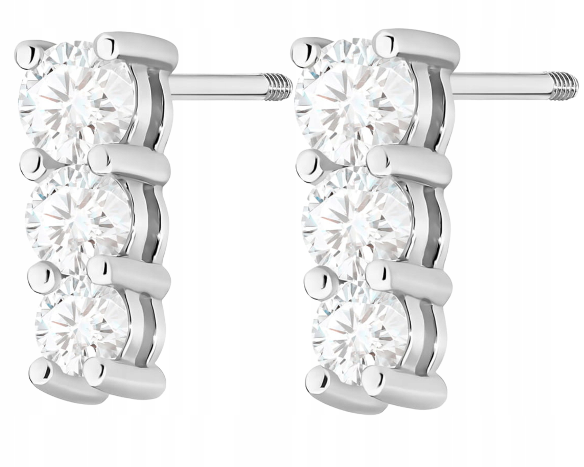 Bílé zlato Náušnice Briliant Šroubovací tyčinka Ryzost 585 Dárek