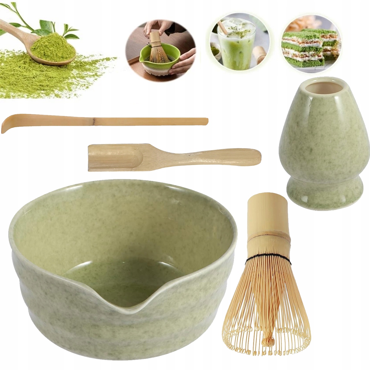 Levně Dárková Sada Na Čaj Matchy Chashaku Šlehací Metla Lžíce