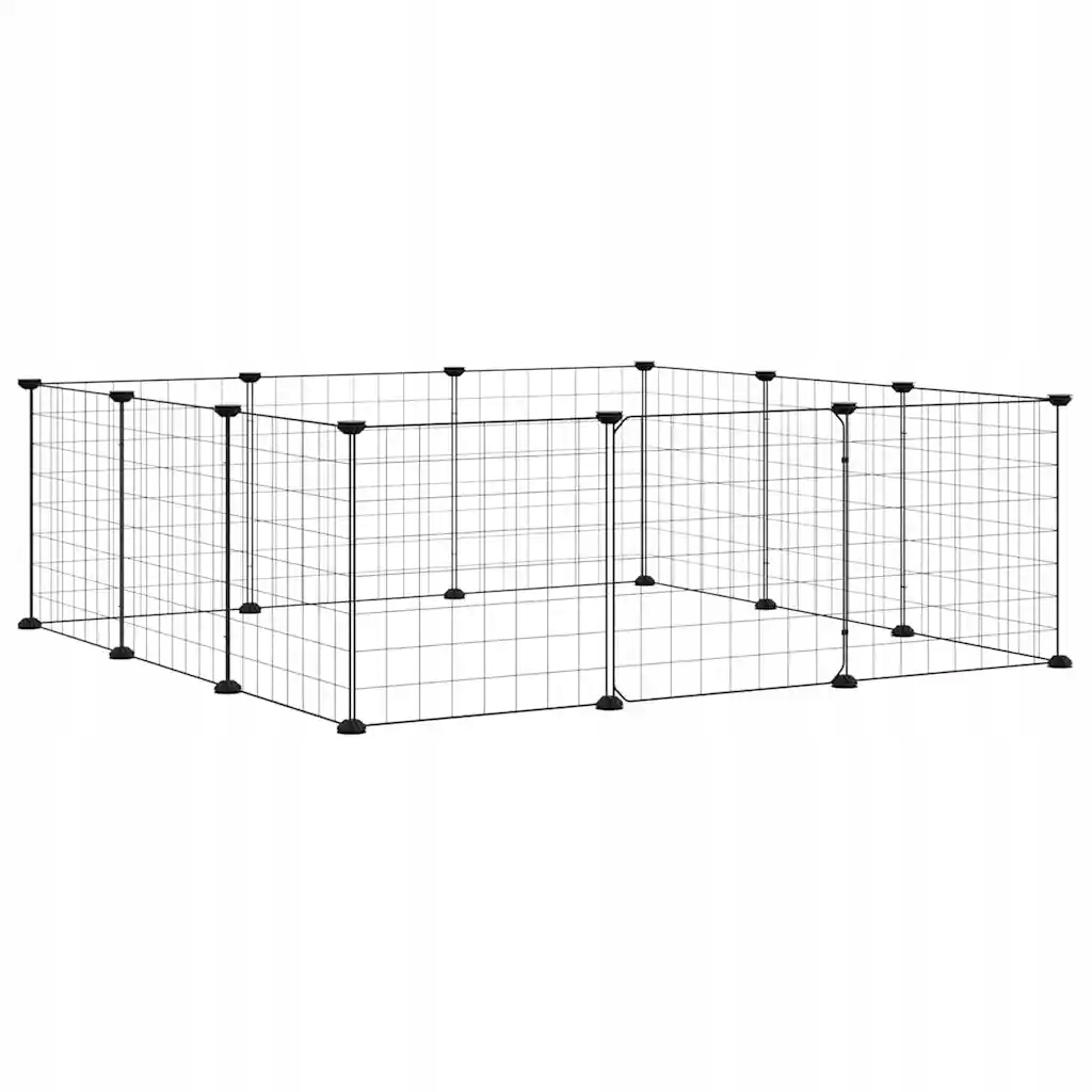 12dílná klec pro zvířata s dvířky VidaXl 35x35 cm, ocelová, černá