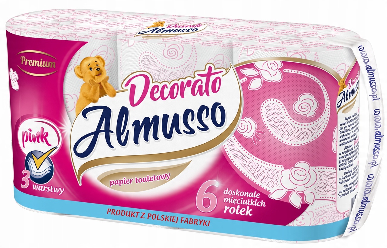 

Papier Toaletowy almusso 6ROLEK decorato 3WAR Róż