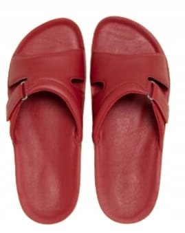 Klapki skórzane Dr Luigi czerwone [ Rozmiar 41 ]