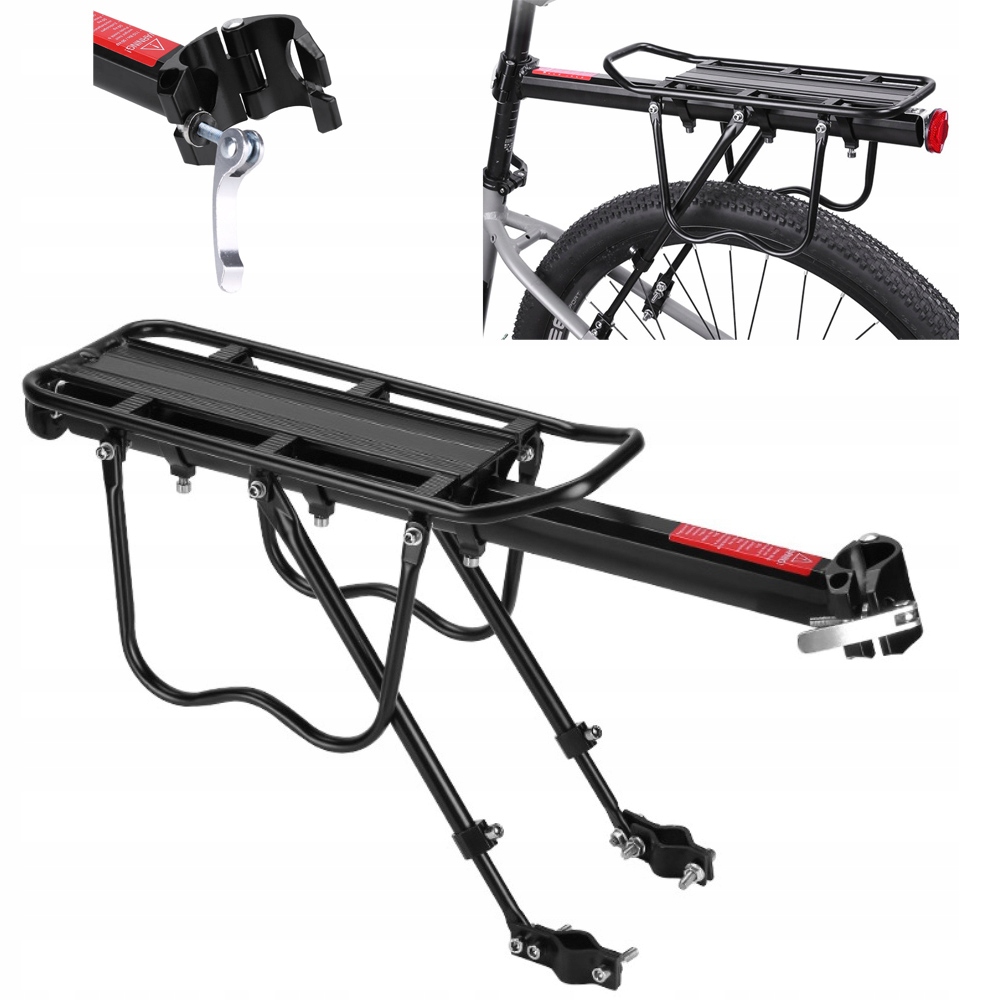 Cyklistický Nosič do 50 kg na kolo nastavitelný 26-28 hliníkový silný černý