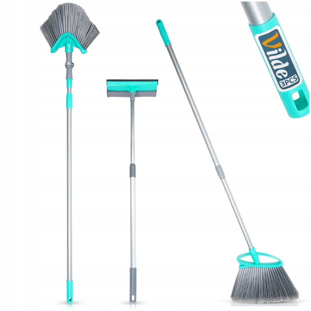 Levně 3x teleskopická metla stěrka na sklo smeták na prach a pavučiny