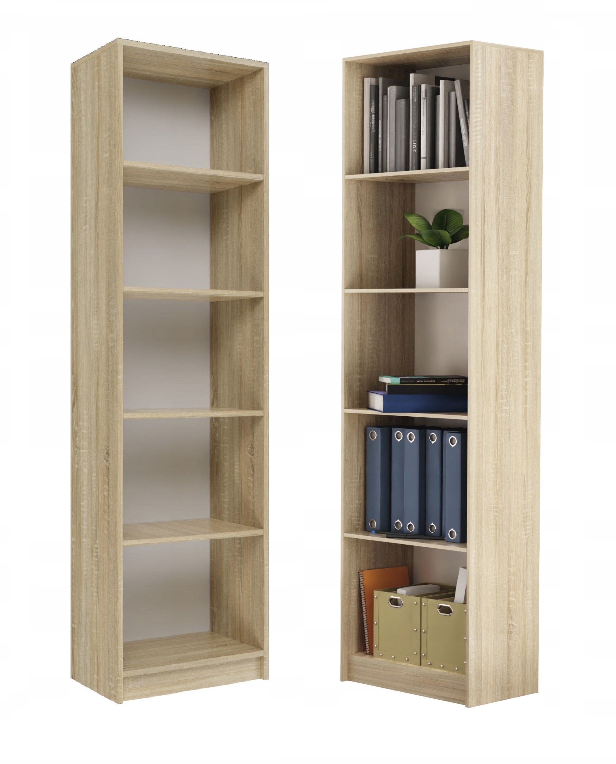 Книжная полка R50, офисная полка 50 см, книжный шкаф, папка для книг, дуб сонома и офис